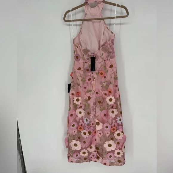 Lulu's Pink Floral Midi Dress - Picture 5 of 6